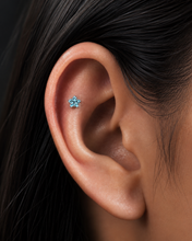 Load image into Gallery viewer, Hot Wife Charms 3-Piece Multicolor Star Ear Cartilage Stud Piercing Pack - Surgical Sterling Silver