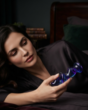 Load image into Gallery viewer, Hot Wife Charms Purple and Blue Spiral Glass Dildo &amp; Butt Plug (61B)