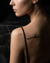 Load image into Gallery viewer, Hot Wife Charms "cumslut" Script Temporary Tattoo