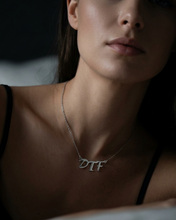 Load image into Gallery viewer, Hot Wife Charms "DTF" Necklace - Stainless Steel Silver