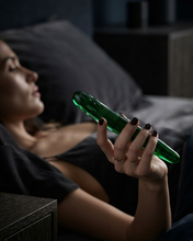 Load image into Gallery viewer, Hot Wife Charms "Luffa Gourd" Textured Green Glass Dildo