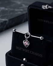 Load image into Gallery viewer, Hot Wife Charms Industrial Piercing with Pink Heart Angel Wings Dangle Design - Surgical Stainless Steel