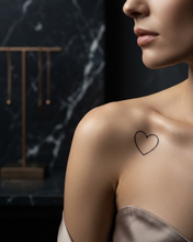 Load image into Gallery viewer, Hot Wife Charms Heart Outline Temporary Tattoos - 6 Per Sheet
