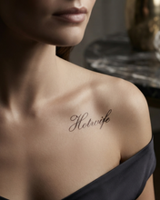Load image into Gallery viewer, Hot Wife Charms "Hotwife" Script Temporary Tattoos - 4 Per Sheet