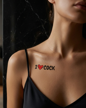 Load image into Gallery viewer, Hot Wife Charms "I Heart COCK" Statement Temporary Tattoo
