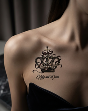 Load image into Gallery viewer, Hot Wife Charms King and Queen Crown Temporary Tattoos - 3 Per Sheet