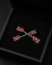 Load image into Gallery viewer, Hot Wife Charms "LOVE" Red Enamel Barbell Nipple Piercing Ring