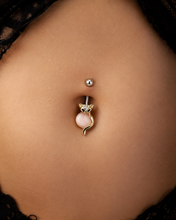Load image into Gallery viewer, Hot Wife Charms Vixen/Fox Crystal &amp; Pink Cat's Eye Navel Belly Button Ring