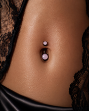 Load image into Gallery viewer, Hot Wife Charms Black Faux Pink Pearl Belly Button Ring