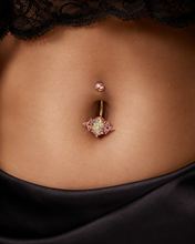 Load image into Gallery viewer, Hot Wife Charms Rose Gold Faux Opal and Cubic Zirconia Navel Belly Button Ring
