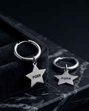 Load image into Gallery viewer, Hot Wife Charms "PORN" Star Hoop Earring Set