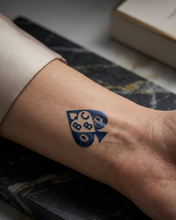 Load image into Gallery viewer, Hot Wife Charms Queen of Spades Temporary Tattoo Sheet