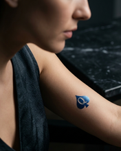 Load image into Gallery viewer, Hot Wife Charms Queen of Spades Temporary Tattoo Sheet