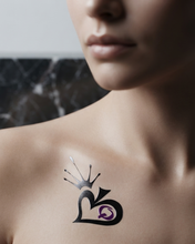 Load image into Gallery viewer, Hot Wife Charms Crowned Queen of Spades Temporary Tattoos - 2 Per Sheet