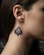 Load image into Gallery viewer, Hot Wife Charms Queen of Spades &amp; Beta of Spades Temporary Tattoos - 6 Per Sheet