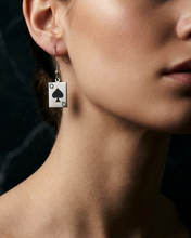 Load image into Gallery viewer, Hot Wife Charms Queen of Spades Stainless Steel Playing Card Dangle Earrings