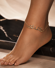 Load image into Gallery viewer, Hot Wife Charms Curved "SLUT" Anklet