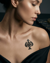 Load image into Gallery viewer, Hot Wife Charms Sensual Graphic Queen of Spades Temporary Tattoo