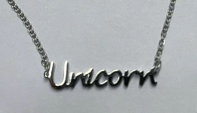 Unicorn Necklace, Stainless Steel Silver