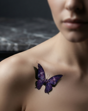 Load image into Gallery viewer, Hot Wife Charms Purple Butterfly Temporary Tattoo