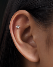 Load image into Gallery viewer, Hot Wife Charms 3-Piece Multicolor Star Ear Cartilage Stud Piercing Pack - Surgical Sterling Silver