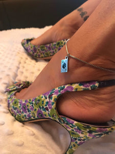 Queen of Spades  Anklet with stainless steel chain