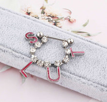Load image into Gallery viewer, Rhinestone Slut Nipple Ring - HWC LLC