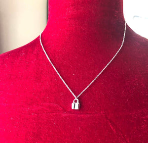 Lock charm necklace - stainless steel