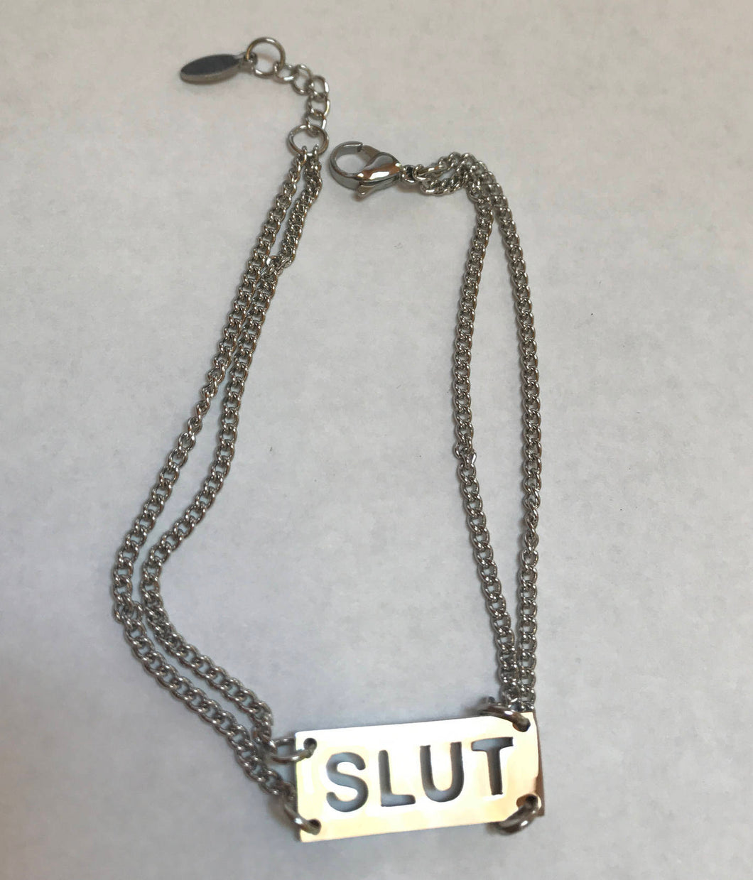 Slut Anklet in Stainless Steel with gift bag included