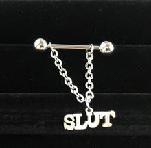 Load image into Gallery viewer, Slut Nipple Ring - stainless steel