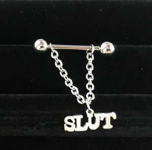 Slut Nipple Ring - stainless steel