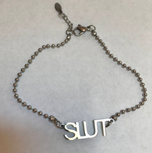 Load image into Gallery viewer, Slut Anklet in Stainless Steel with Free Gift bag - HWC LLC
