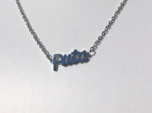 PUTA Necklace or Anklet, Stainless Steel with mirror finish silver color