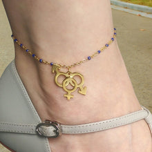 Load image into Gallery viewer, Threesome, MFM Anklet Stainless Steel in Gold