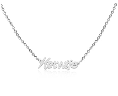 HotWife Necklace or Anklet, Stainless Steel with Mirror Finish Silver Color