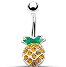 Load image into Gallery viewer, Pineapple Navel CZ Inlaid  Zircon Belly Button Ring