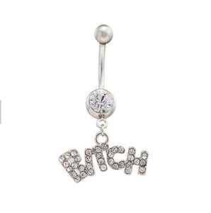 Bitch Dangle Belly Button Ring for Women in Surgical Stainless Steel - HWC LLC