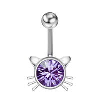 Load image into Gallery viewer, Kitty Cat  Belly Button Ring in Surgical  Steel