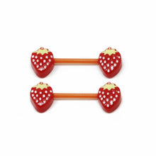Load image into Gallery viewer, Acrylic strawberry nipple barbell
