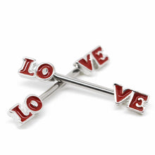 Load image into Gallery viewer, Love barbell piercing nipple rings - HWC LLC