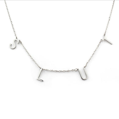 Slut Necklace or Anklet, Stainless Steel with Mirror Finish Silver Color