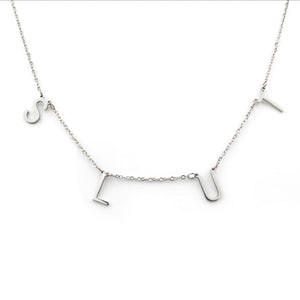 Slut Necklace or Anklet, Stainless Steel with Mirror Finish Silver Color