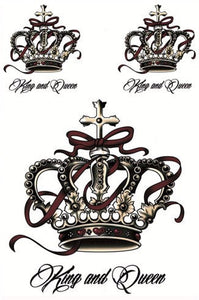 3 Crown Temporary Tattoos