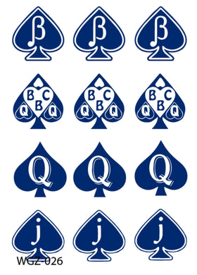 11 Queen of Spades theme Temporary Tattoos - HWC LLC