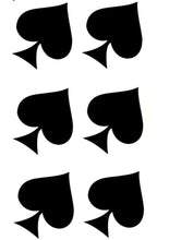 Load image into Gallery viewer, Queen of Spades 6 per sheet Temporary Tattoo - HWC LLC