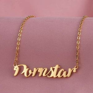Pornstar Necklace, Stainless Steel Silver or Gold Finish