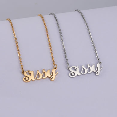 Sissy Necklace, Stainless Steel Silver or Gold Finish